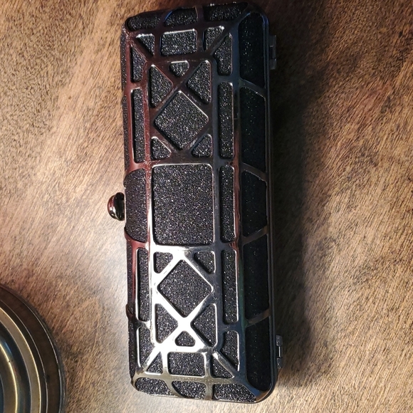 Bebe black metal geometric clutch - Picture 2 of 9